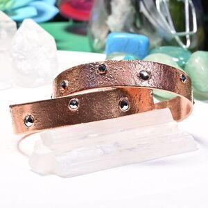 Chrome Swarovski Crystal Copper Cuff Bracelet